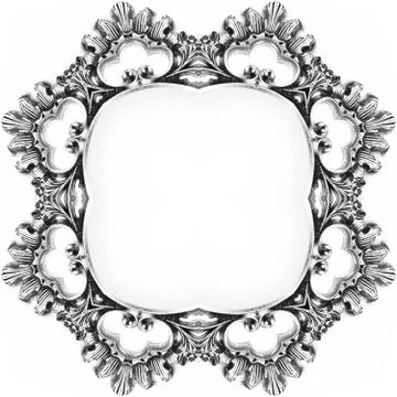 Luxury elegant ornamental silver frame as seamless background Stock Illustration
