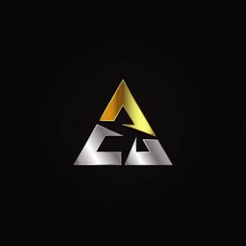 Luxury Elegant Silver Gold Triangle Logo Symbol Stock Illustration