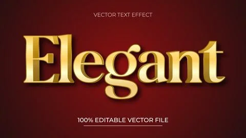 Luxury Elegant Vector Fully Editable Smart Object Text Effect Stock Illustration