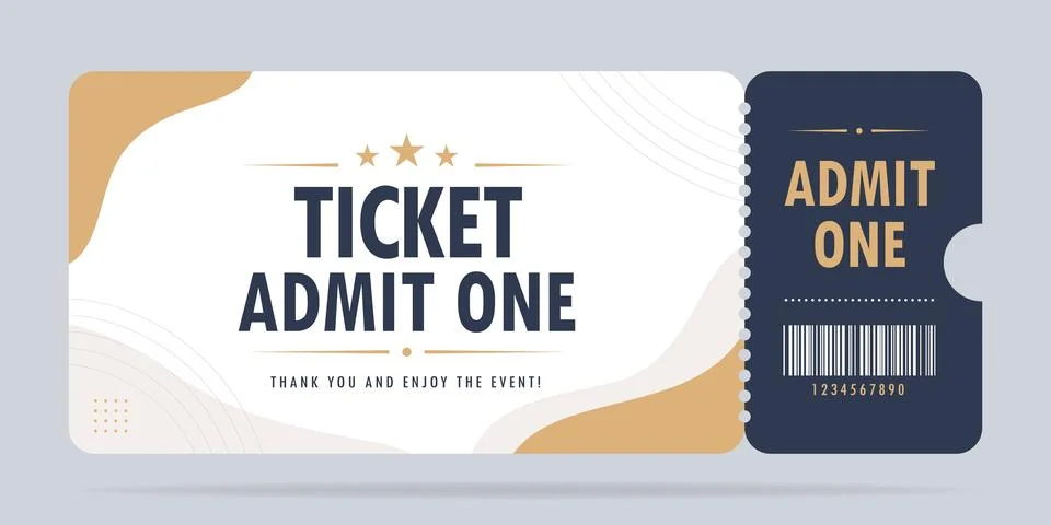 Luxury Event Ticket Template Vector Illustration Stock Illustration