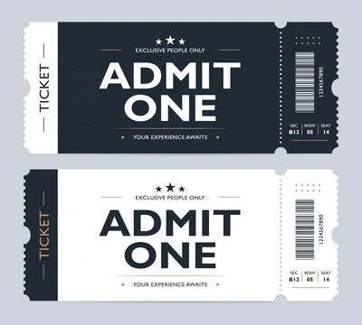 Luxury Event Ticket Template Vector Illustration Stock Illustration