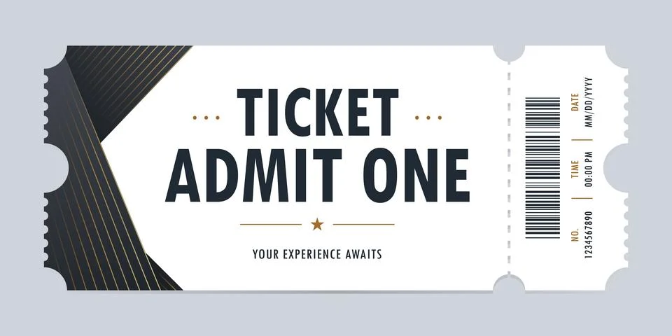Luxury Event Ticket Template Vector Illustration Stock Illustration
