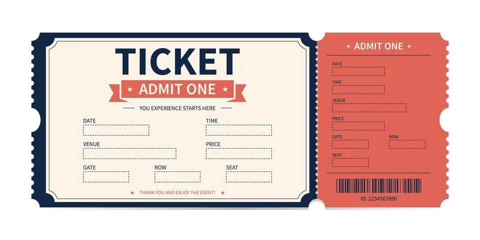 Luxury Event Ticket Template Vector Illustration Stock Illustration