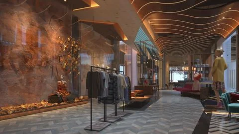 Luxury at Every Turn Surrendering to Elegance at Shopping City's Mall Stock-Illustration