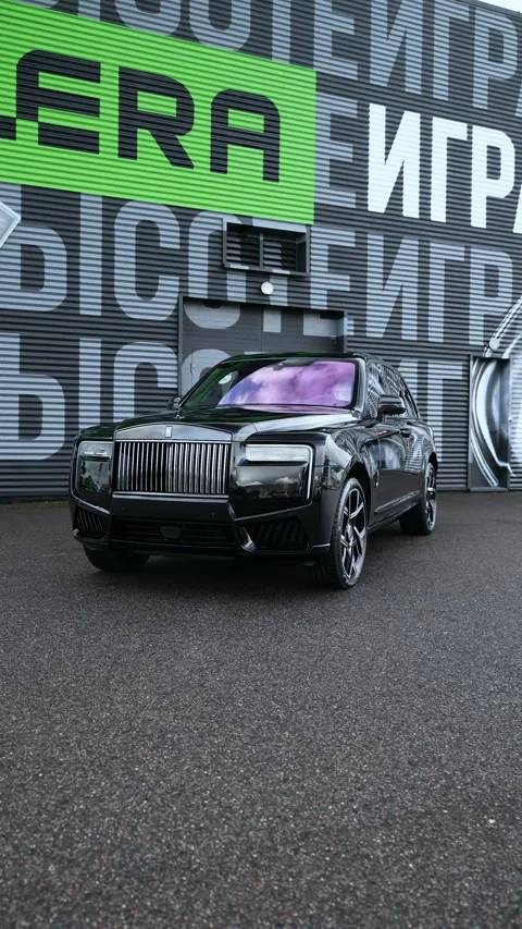 Luxury Expensive Rolls Royce Cullinan in the Parking Lot Stock Footage 320153915