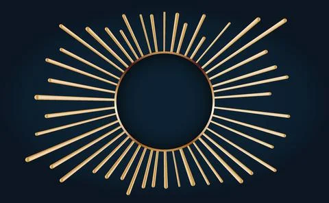 Luxury explosion golden frame background Stock Illustration