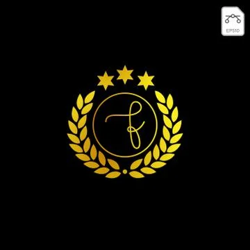 Luxury f initial logo or symbol business company vector icon isolated Stock Illustration