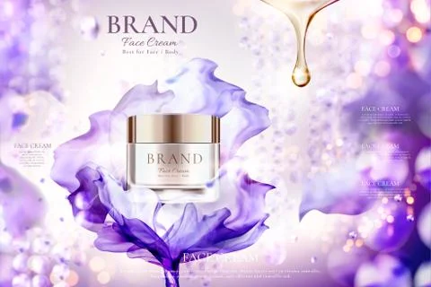 Luxury face cream jar ads Stock Illustration