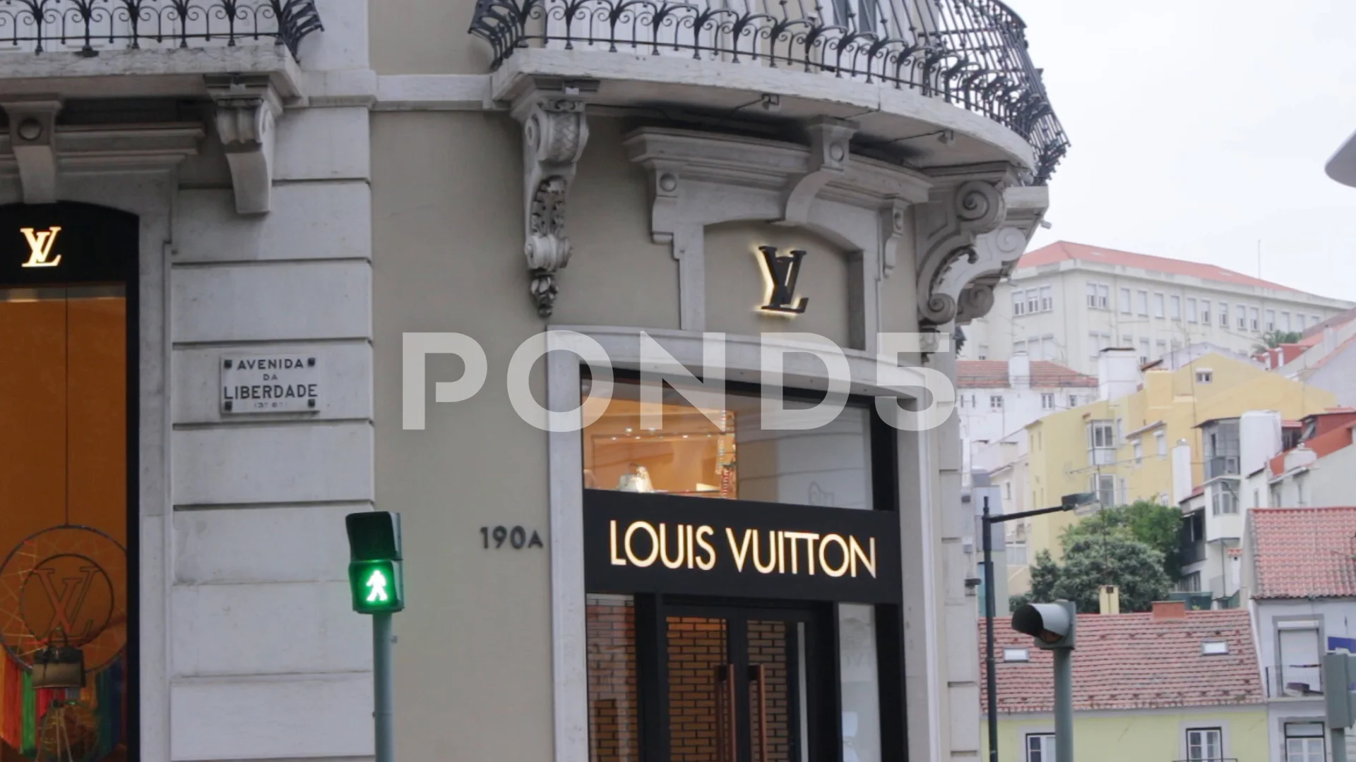 Luxury goods stores of Louis Vuitton and Prada in Bognergasse