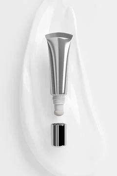 Luxury floak sponge packaging with metallic finish squeeze tube mockup Stock Illustration