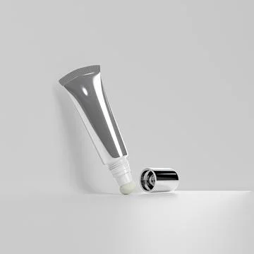 Luxury floak sponge packaging with metallic finish squeeze tube mockup Stock Illustration