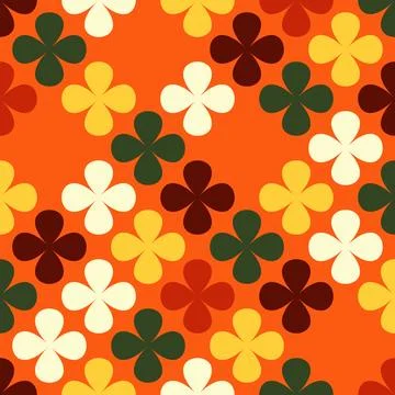 Luxury floral pattern featuring clover shapes and elegant petals on a seamles Stock Illustration