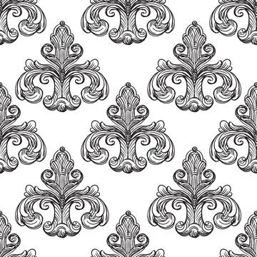 Luxury flourish seamless pattern background vector illustration Stock Illustration