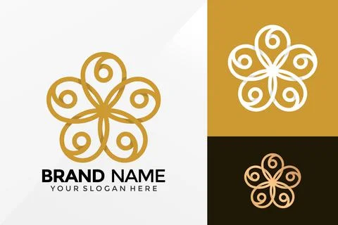 Luxury Flower Clover Logo Vector Design. Brand Identity emblem, designs conce Иллюстрация