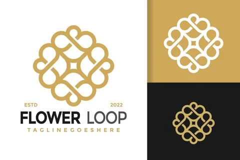 Luxury Flower Infinity Logo Design, brand identity logos vector, modern logo, Stock Illustration