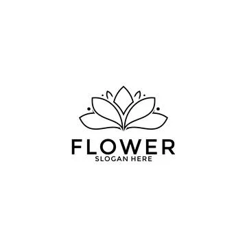 Luxury flower vector logotype. Creative universal premium leaf floral Linea.. Stock Illustration