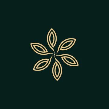 Luxury flower vector logotype. Creative universal premium leaf floral Linea.. Stock Illustration