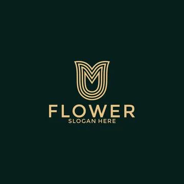 Luxury flower vector logotype. Creative universal premium leaf floral Linea.. Stock Illustration