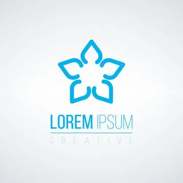 Luxury flower vector logotype. Linear universal floral logo. Stock vector Stock Illustration