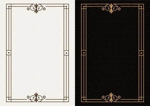 Luxury frame invitation card background vector. Elegant classic antique design Illustrazione stock