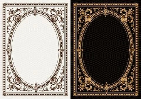Luxury frame invitation card background vector. Elegant classic antique design Stock Illustration
