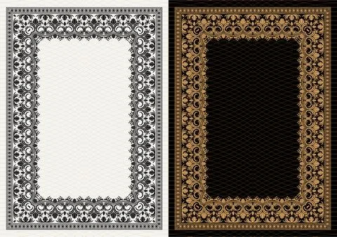 Luxury frame invitation card background vector. Elegant classic antique design Stock Illustration