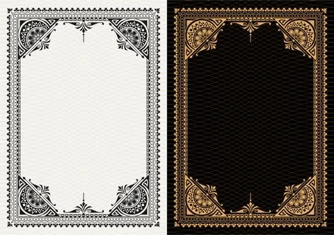 Luxury frame invitation card background vector. Elegant classic antique design Stockillustratie