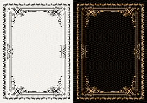 Luxury frame invitation card background vector. Elegant classic antique design Stockillustratie