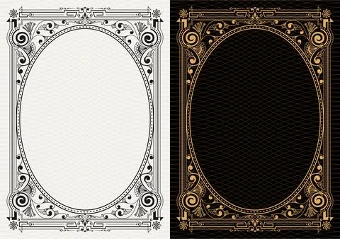 Luxury frame invitation card background vector. Elegant classic antique design Stockillustratie