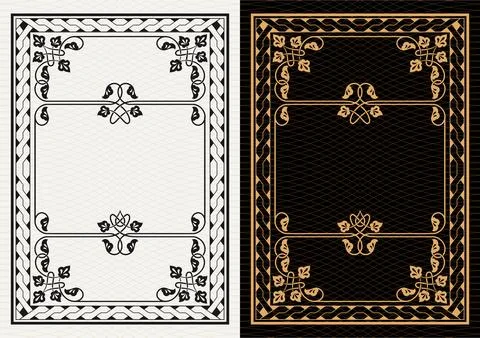 Luxury frame invitation card background vector. Elegant classic antique design Stockillustratie