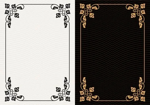 Luxury frame invitation card background vector. Elegant classic antique design Stockillustratie