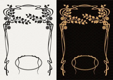Luxury frame invitation card background vector. Elegant classic antique design Stockillustratie