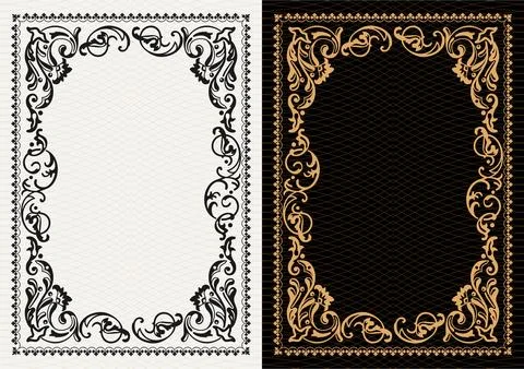 Luxury frame invitation card background vector. Elegant classic antique design Stockillustratie