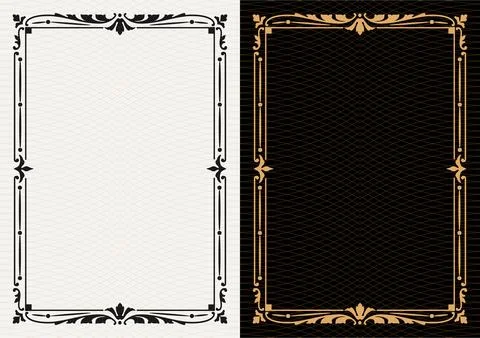 Luxury frame invitation card background vector. Elegant classic antique design Stockillustratie