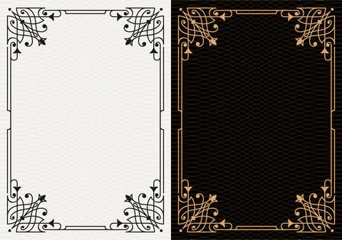 Luxury frame invitation card background vector. Elegant classic antique design Stockillustratie