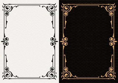 Luxury frame invitation card background vector. Elegant classic antique design Stockillustratie