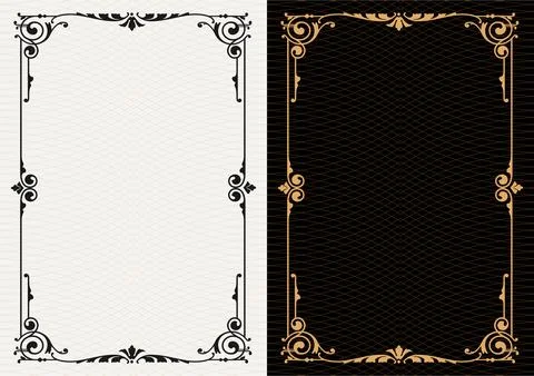 Luxury frame invitation card background vector. Elegant classic antique design Stockillustratie