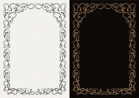 Luxury frame invitation card background vector. Elegant classic antique design Stockillustratie