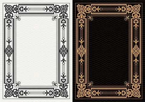 Luxury frame invitation card background vector. Elegant classic antique design Stockillustratie