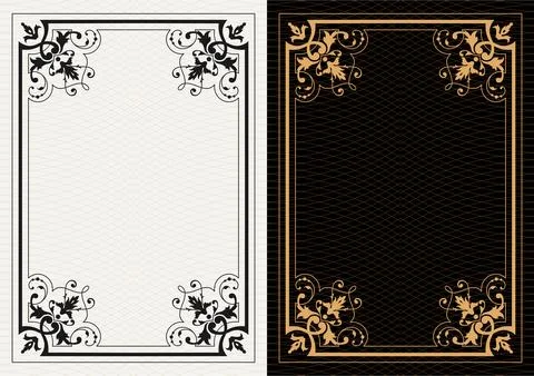 Luxury frame invitation card background vector. Elegant classic antique design Stockillustratie