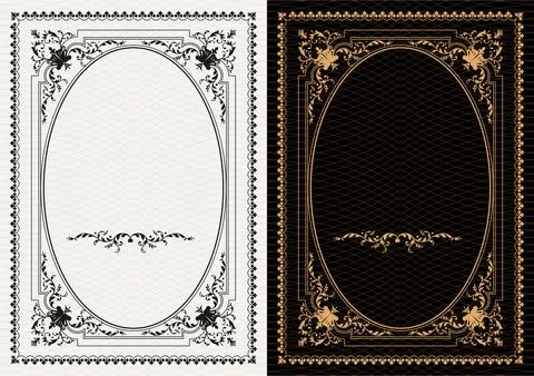 Luxury frame invitation card background vector. Elegant classic antique design Stockillustratie
