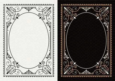 Luxury frame invitation card background vector. Elegant classic antique design Stockillustratie