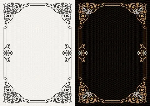 Luxury frame invitation card background vector. Elegant classic antique design Stockillustratie
