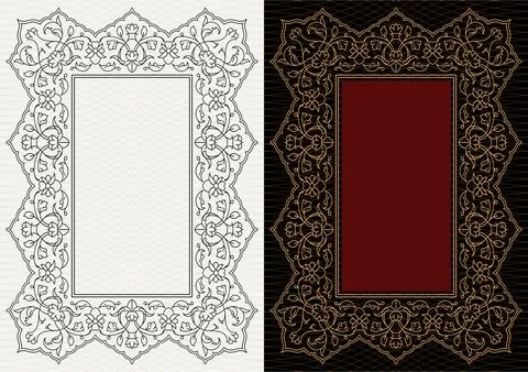 Luxury frame invitation card background vector. Elegant classic antique design Stockillustratie