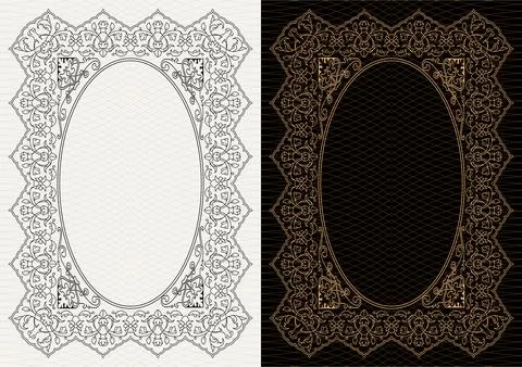 Luxury frame invitation card background vector. Elegant classic antique design Stockillustratie