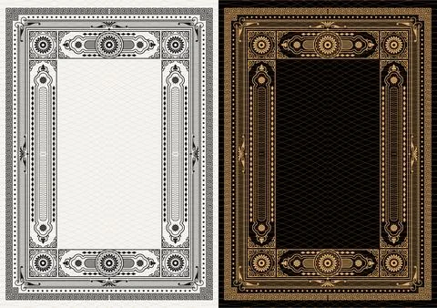 Luxury frame invitation card background vector. Elegant classic antique design Stockillustratie