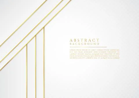 Luxury frame triangle and square shape white and gold color background Stock Illustration