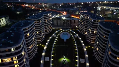 Luxury gated complex Stock Footage 230955354