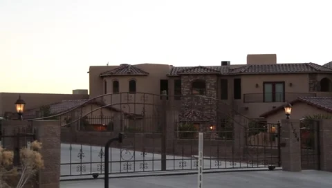 Luxury Gated Estate Stock Footage 1098173