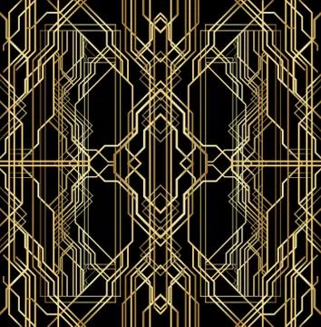 Luxury geometric background. Vector illustrated vintage wedding invitation, g Ilustração Stock